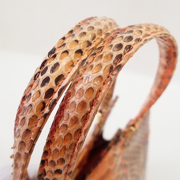SOLD | Vintage 90’s FENDI Orange Python Handbag - Picture 8 of 8